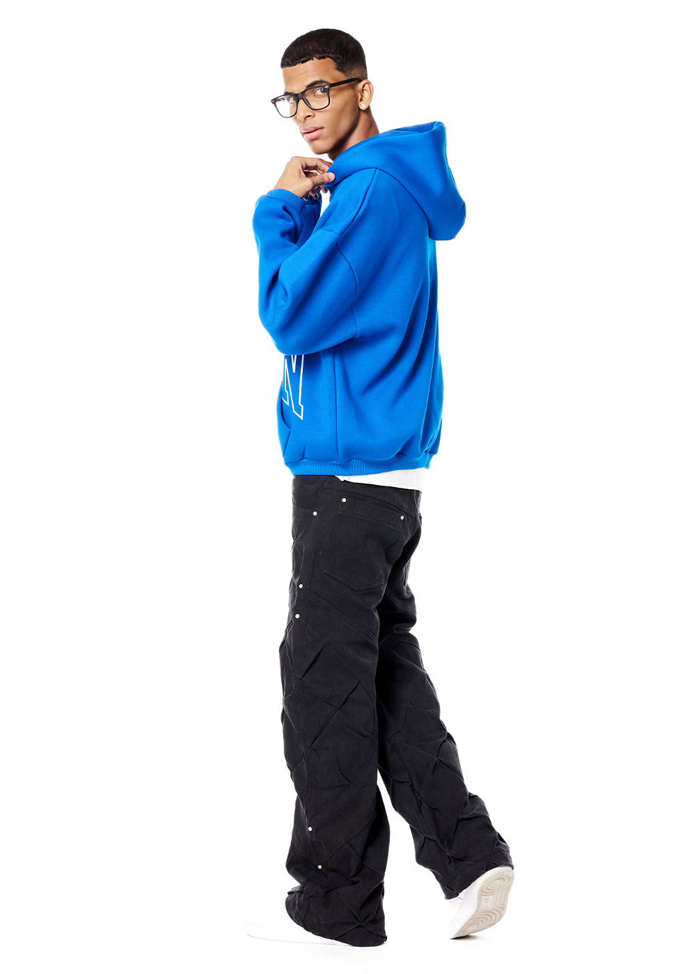 Genesis Boxy zip through hoodie - Cobalt blue