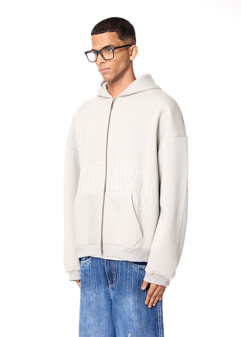 genesis boxy zip through hoodie