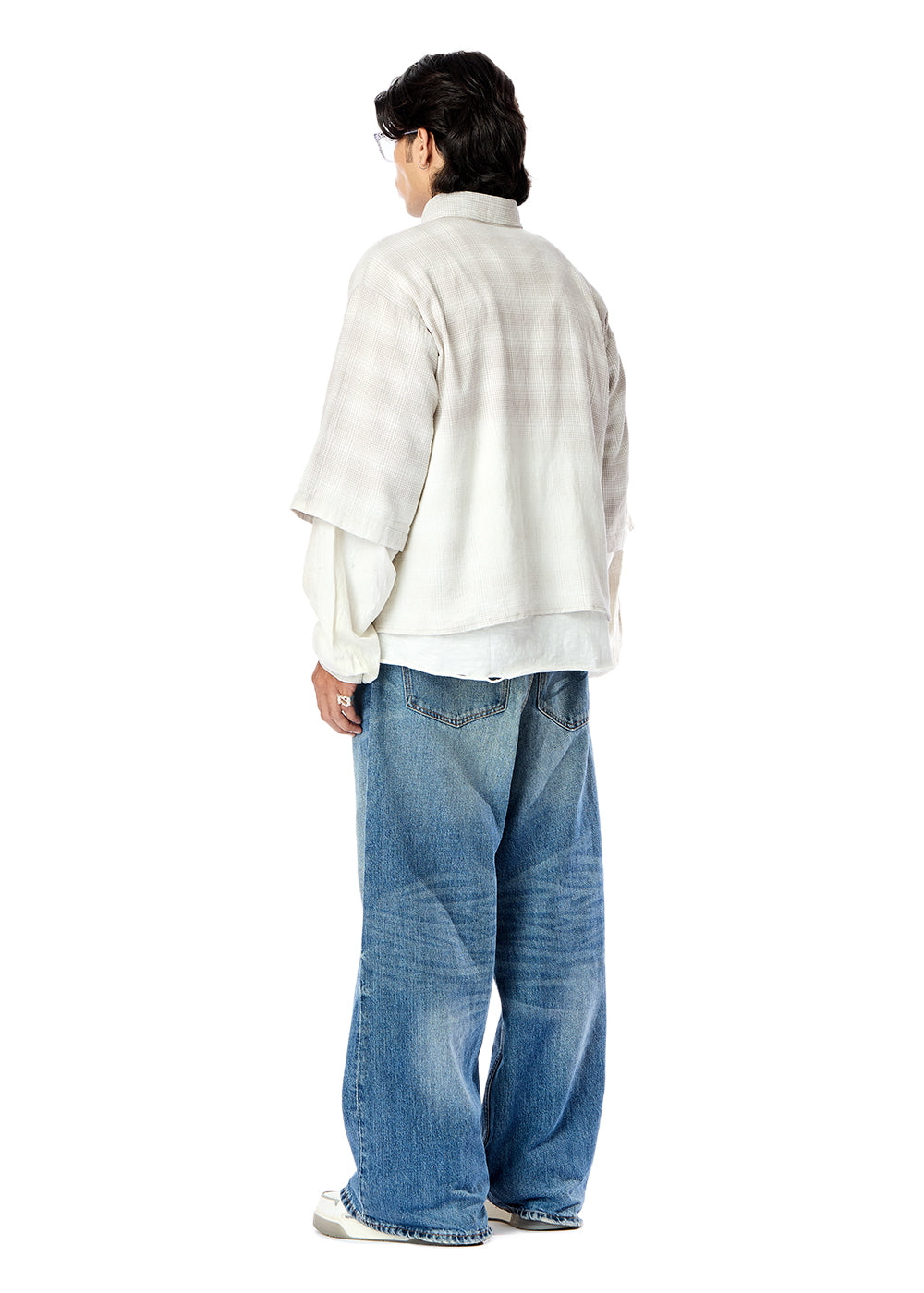 Double Sleeve Washed Flannel Shirt