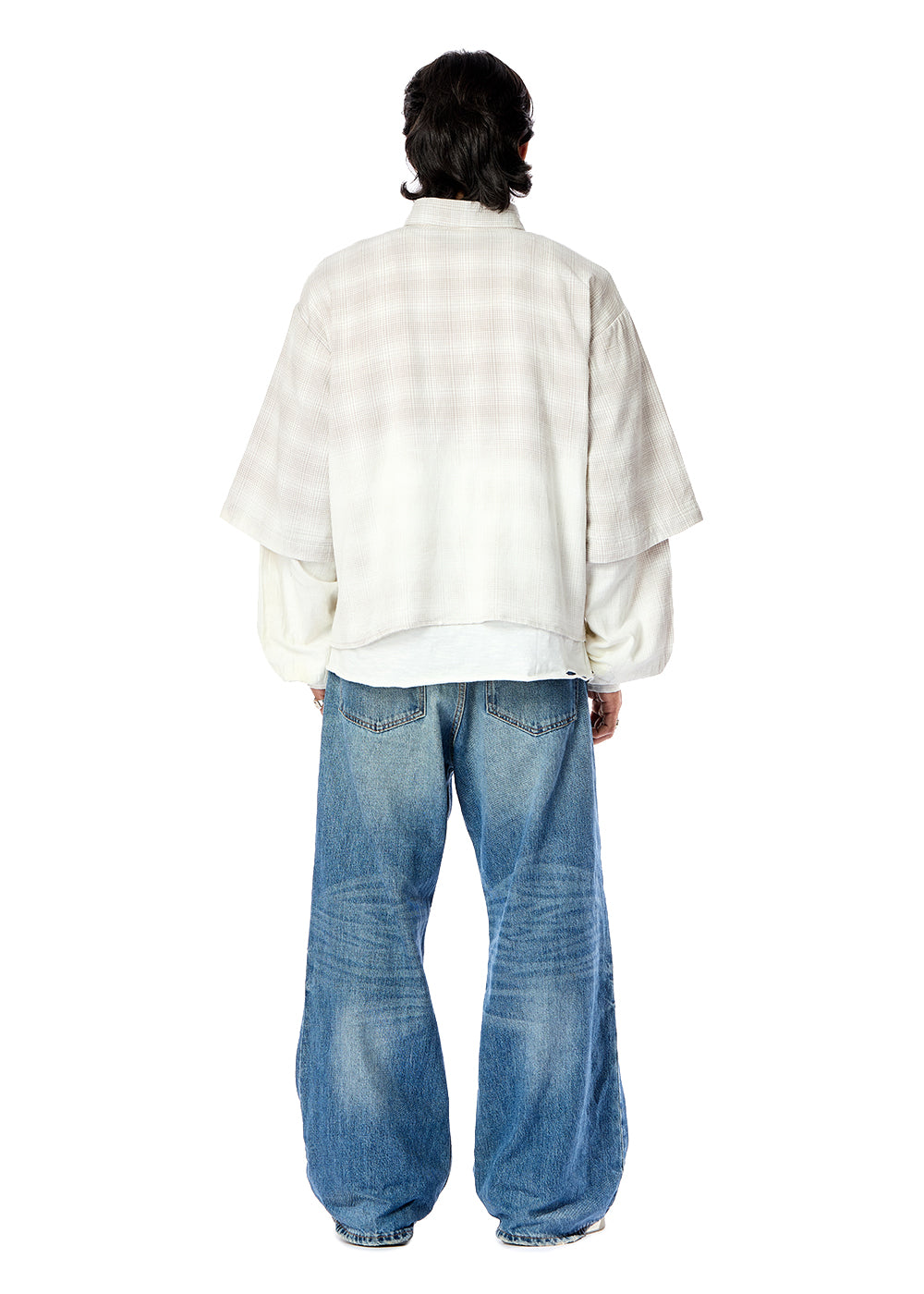 Double Sleeve Washed Flannel Shirt