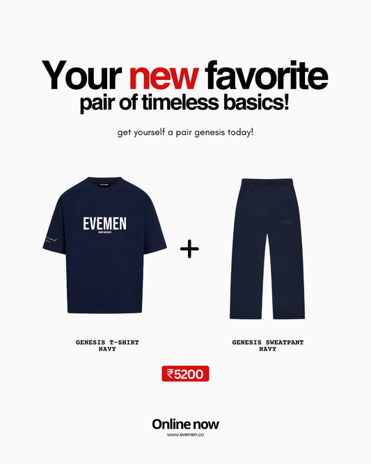 GENESIS T-SHIRT + SWEATPANT - NAVY [COMBO DEAL]