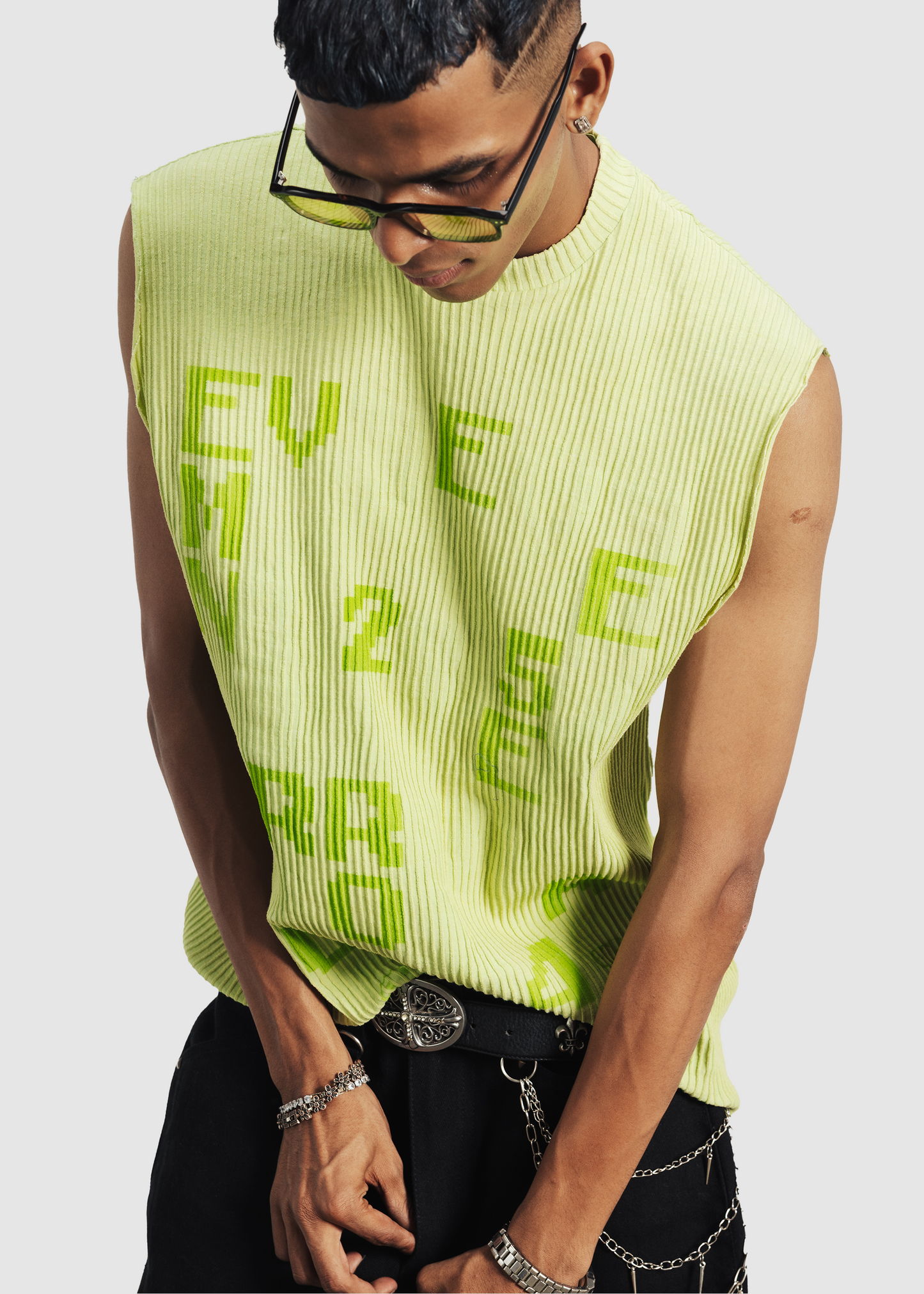 Error ribbed tank - Matcha green
