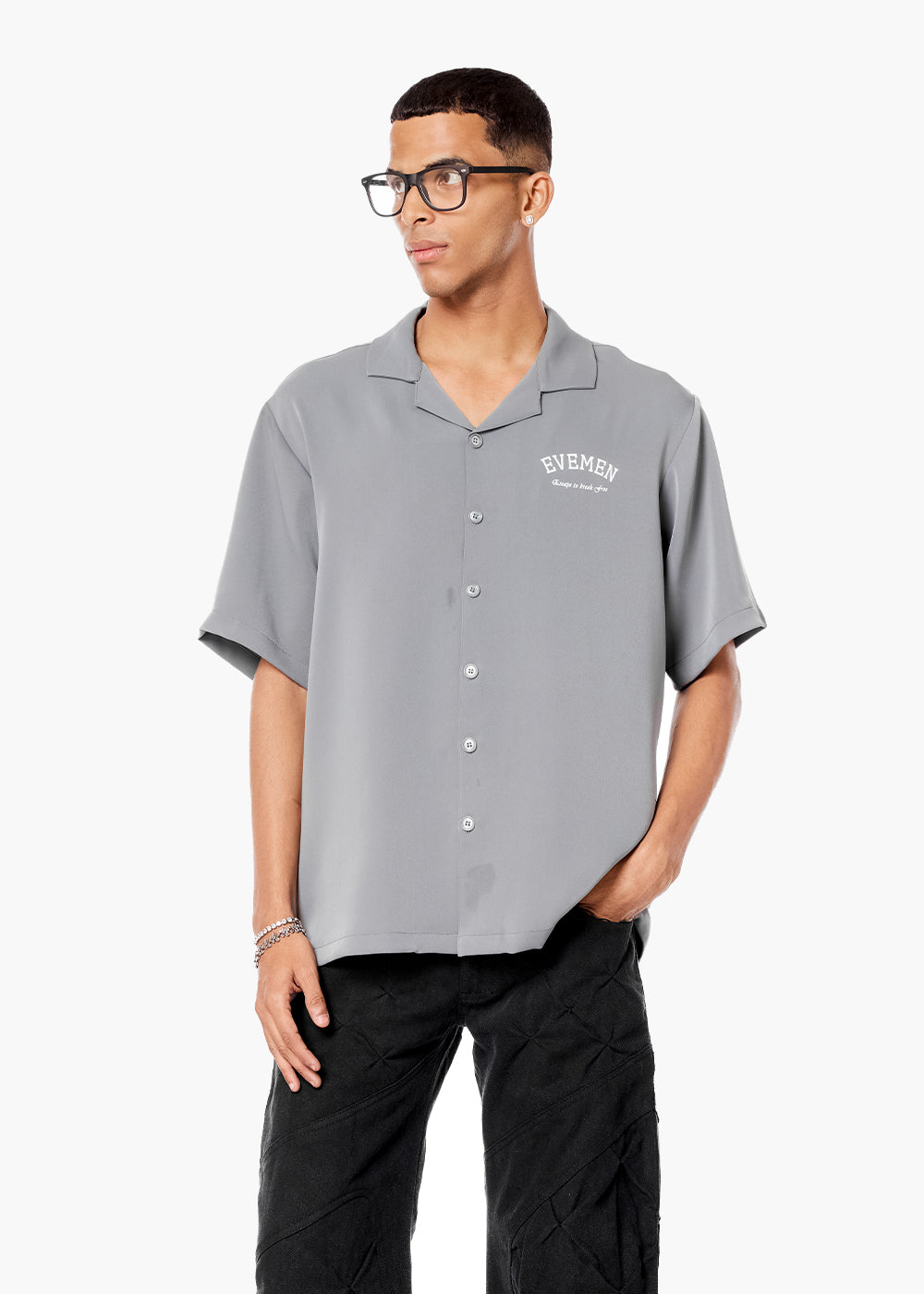 BOWLING SHIRT- SMOKE GREY