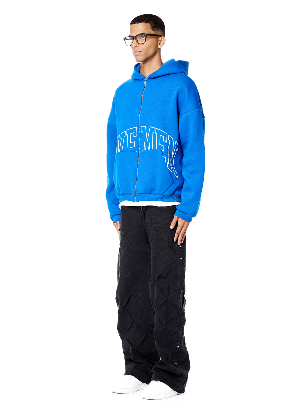Genesis Boxy zip through hoodie - Cobalt blue