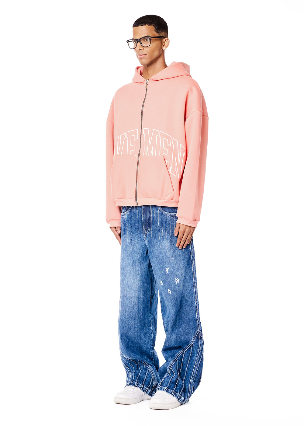Genesis boxy zip through hoodie - Peach