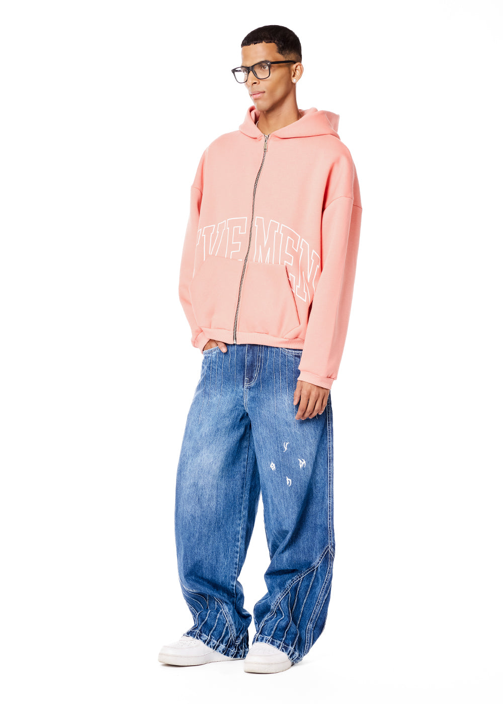 Genesis boxy zip through hoodie - Peach