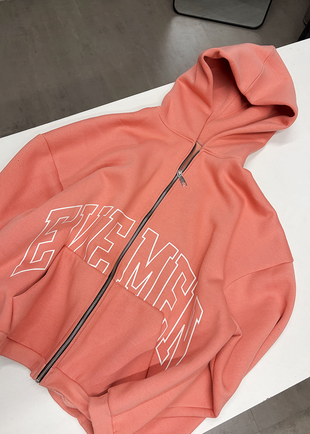 Genesis boxy zip through hoodie - Peach