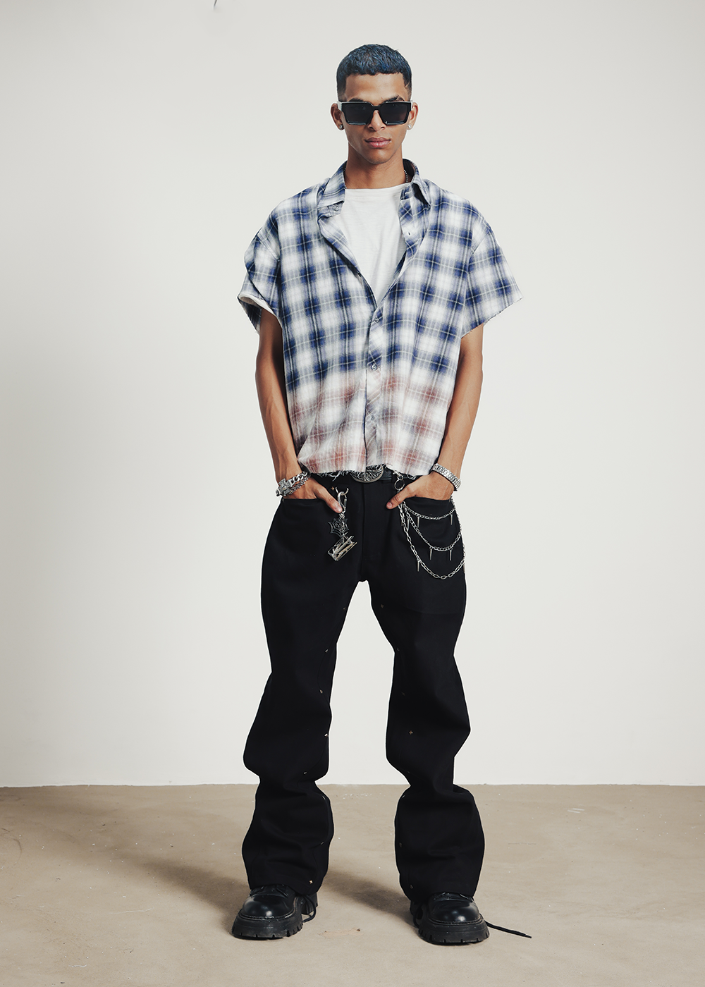 LA check shirt - blue