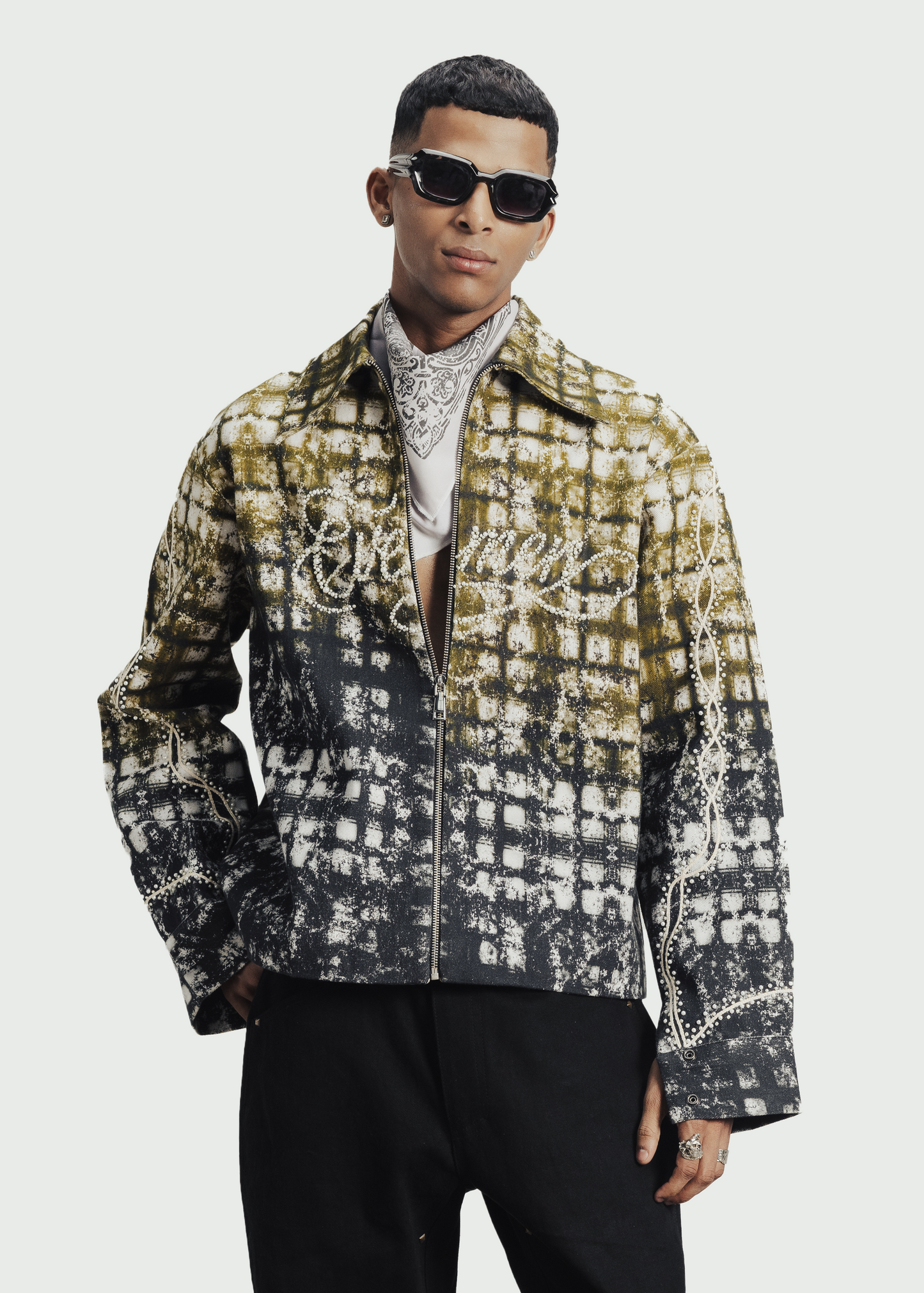 Pearl stitch flnl jacket - colourblock