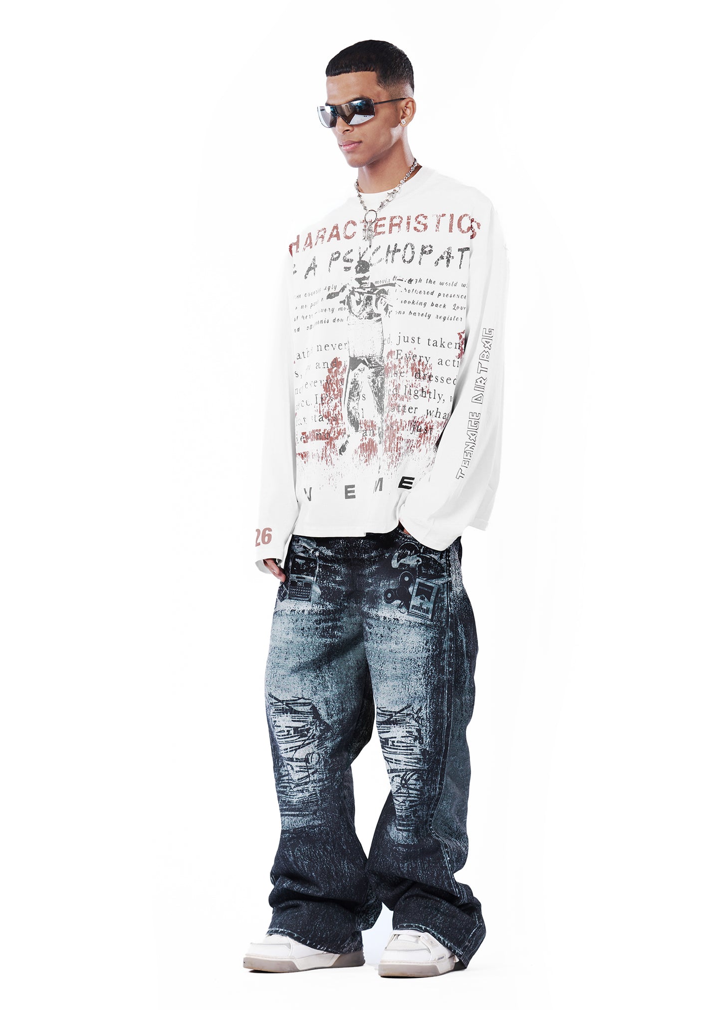 psy long sleeve t-shirt - white