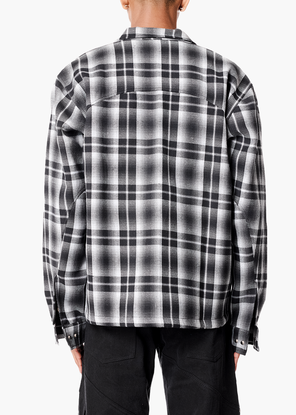 BLACK FLANNEL SHACKET