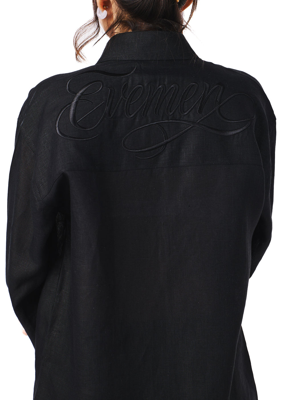 Black linen shirt