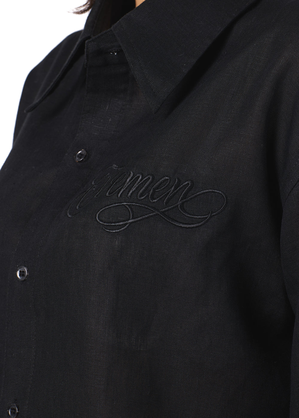 Black linen shirt