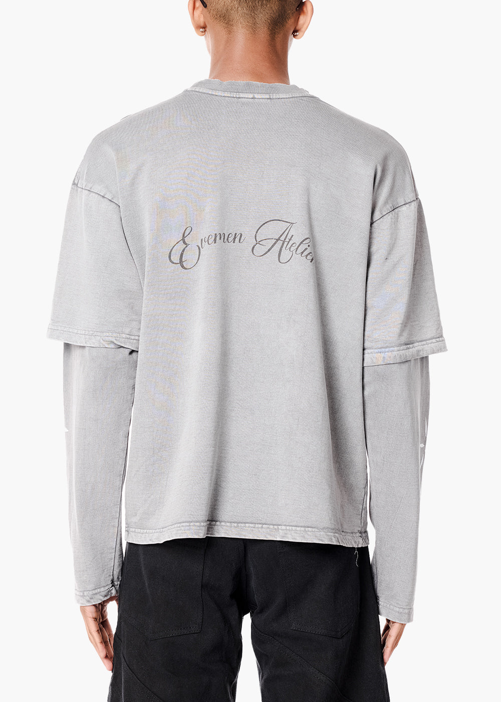 ATELIER DOUBLE SLEEVE T SHIRT - WASHED GREY