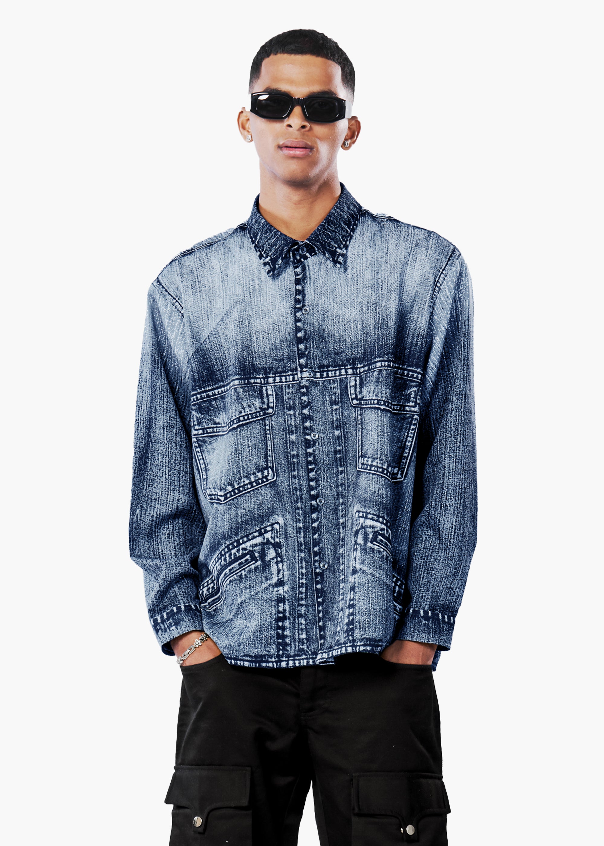 fake denim shirt