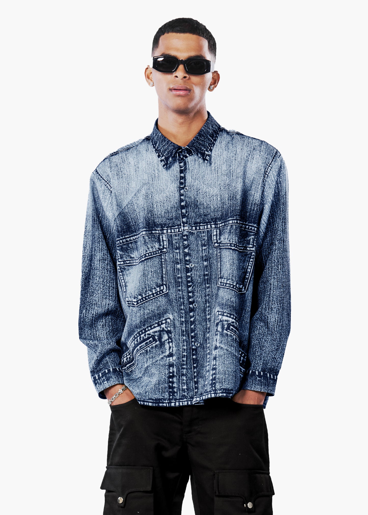 fake denim shirt