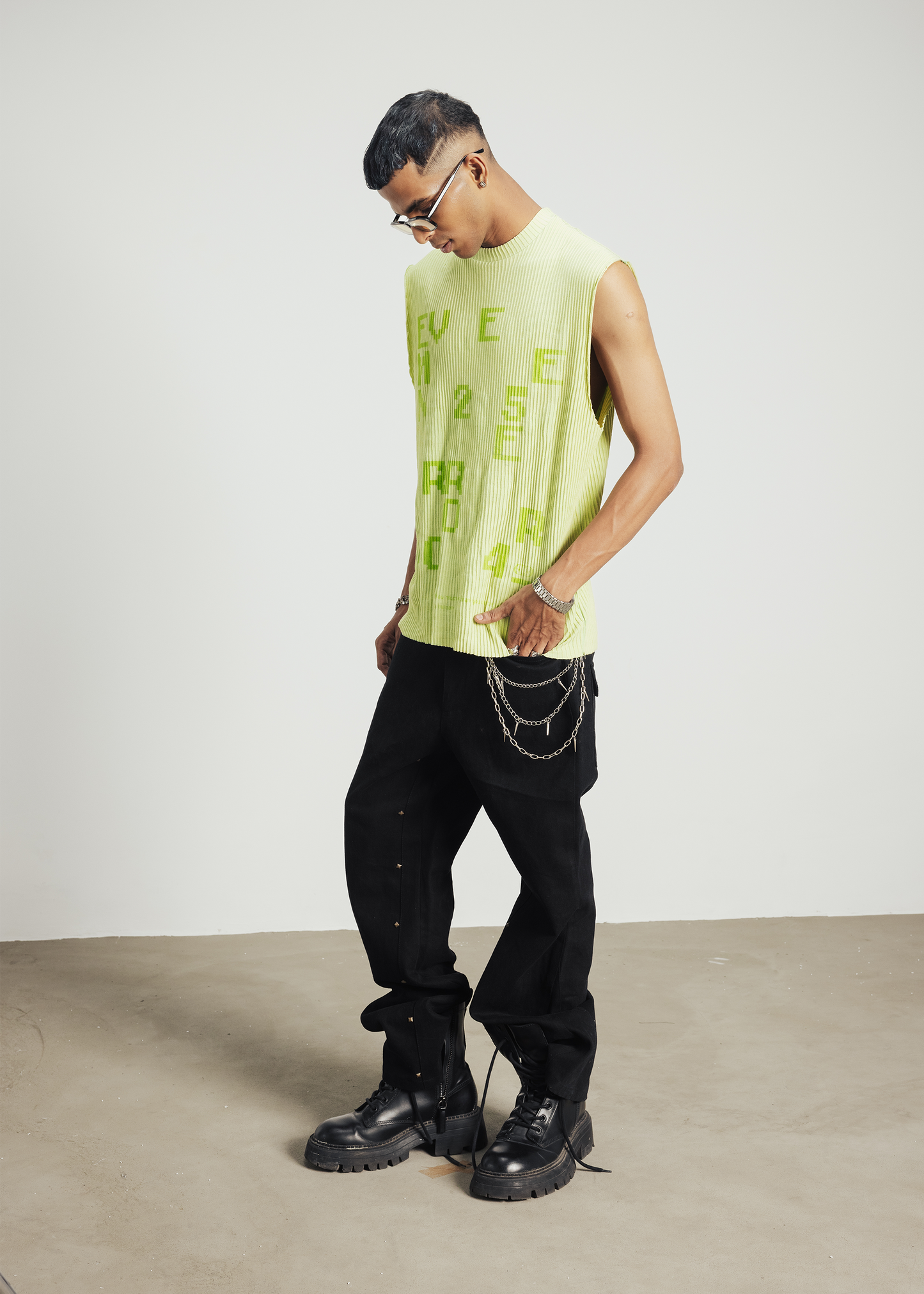 Error ribbed tank - Matcha green