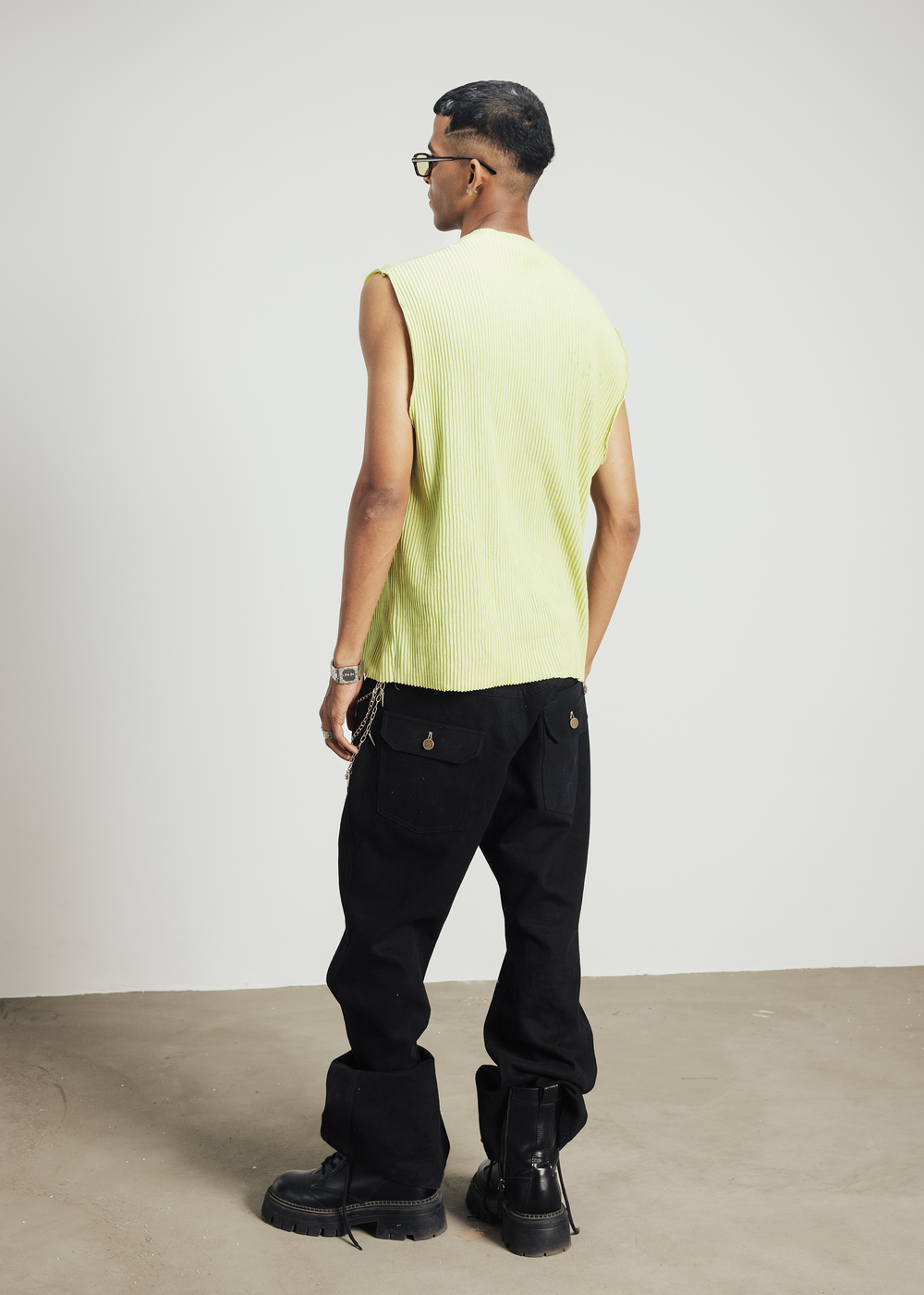 Error ribbed tank - Matcha green
