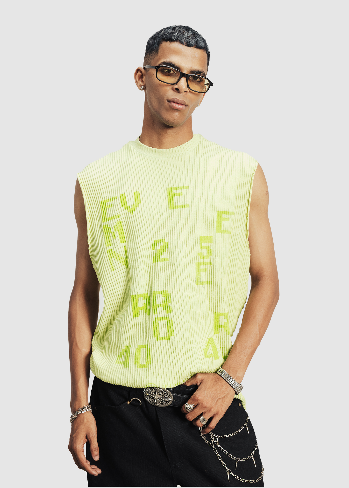 Error ribbed tank - Matcha green