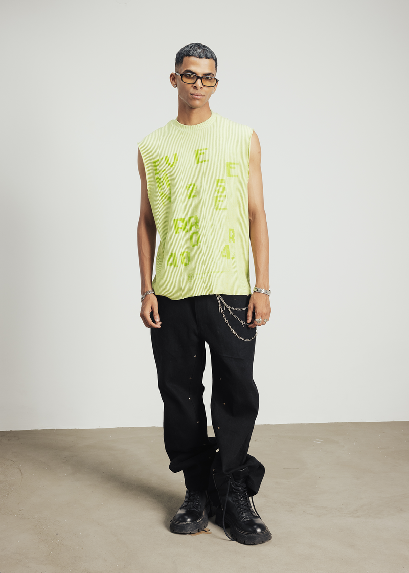 Error ribbed tank - Matcha green