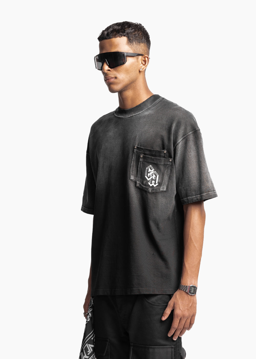 EVEMEN ATELIER T-SHIRT - OMBRE BLACK