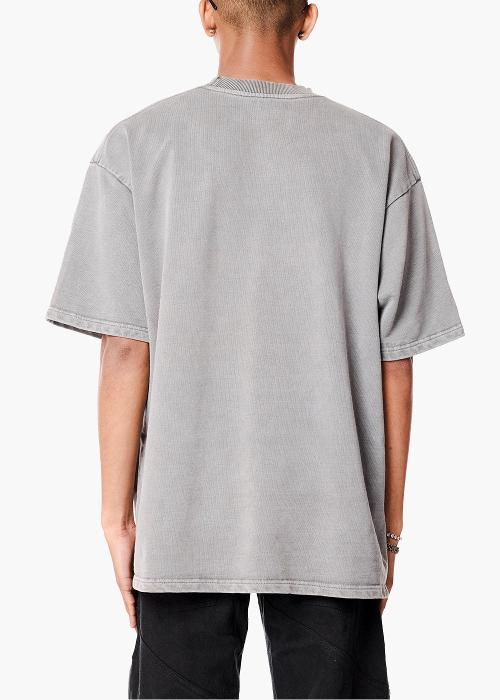 BLANK WASH T SHIRT-LIGHT GREY
