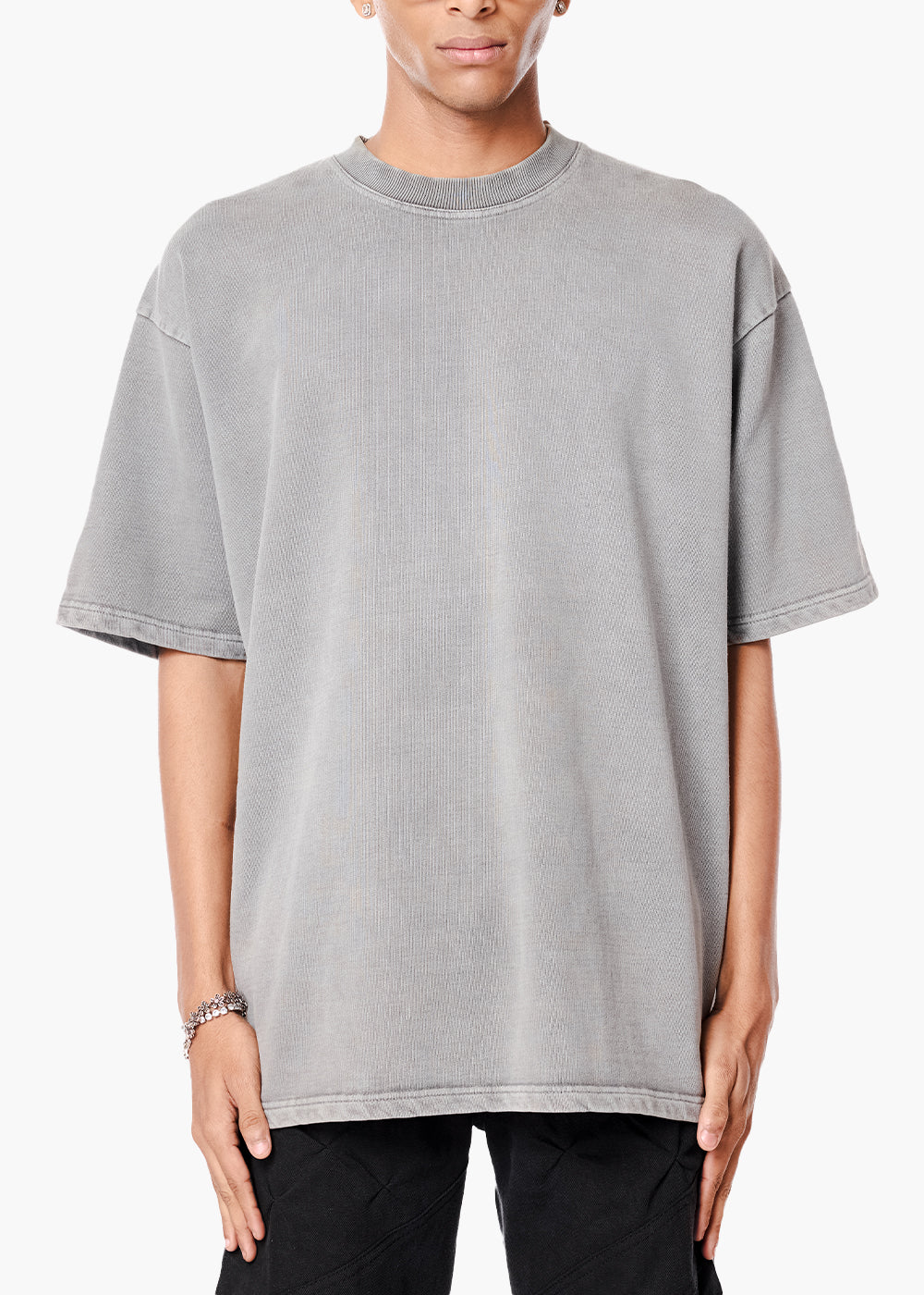 BLANK WASH T SHIRT-LIGHT GREY