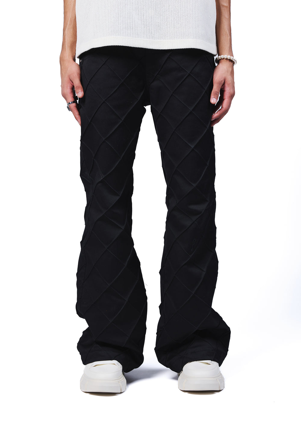 Pin tucks denim
