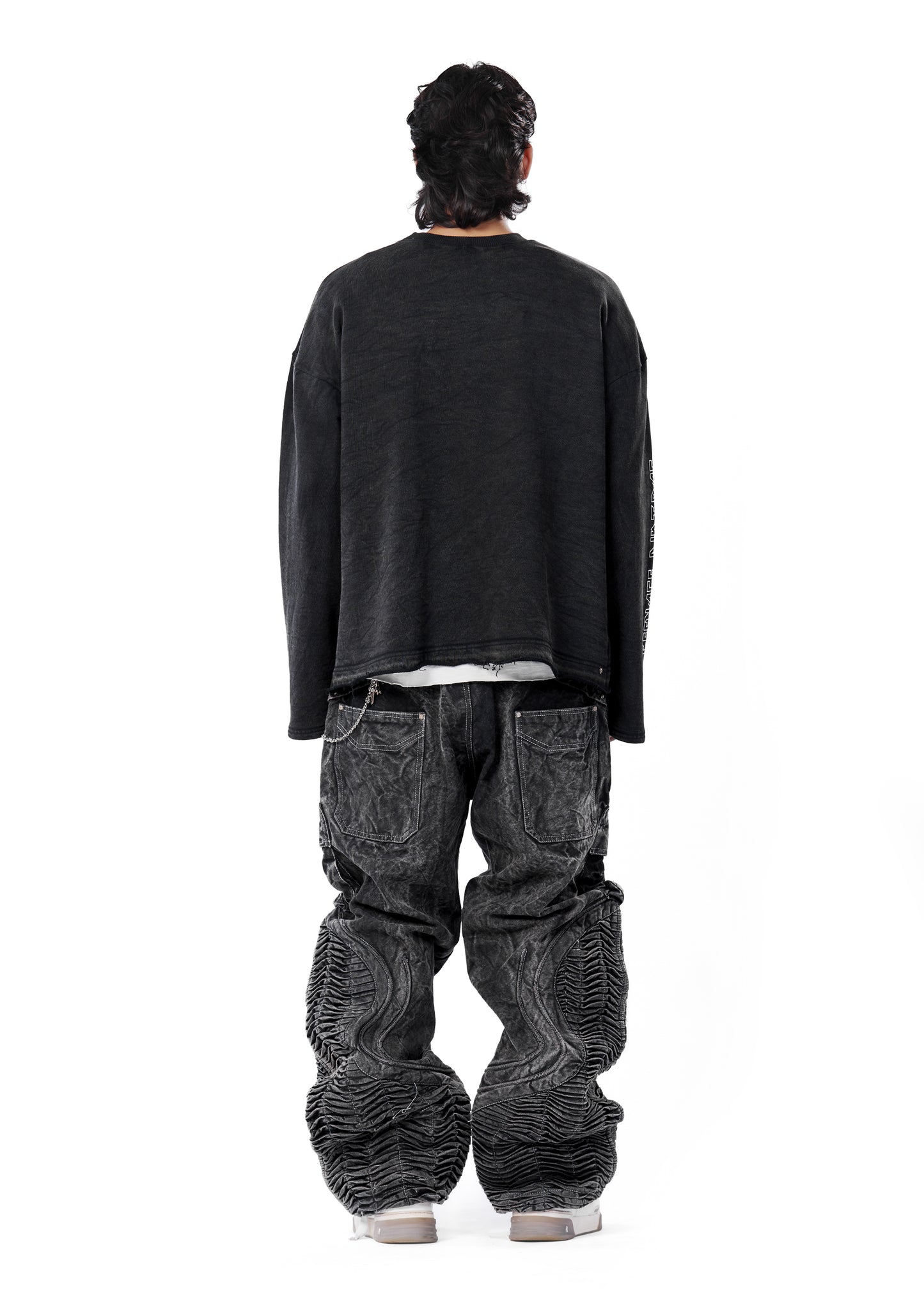 psy long sleeve t-shirt - dark wash