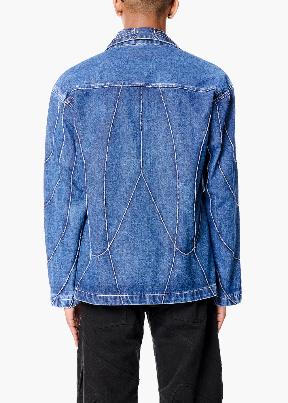 KANTHA DENIM JACKET- BLUE